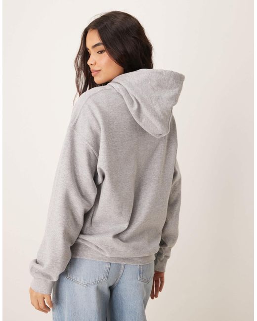 Miss Selfridge Gray – oversized-kapuzenpullover im college-look