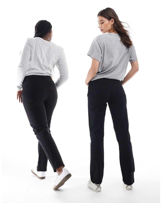Levi's Black 501 High Rise Straight Leg Crop Jeans