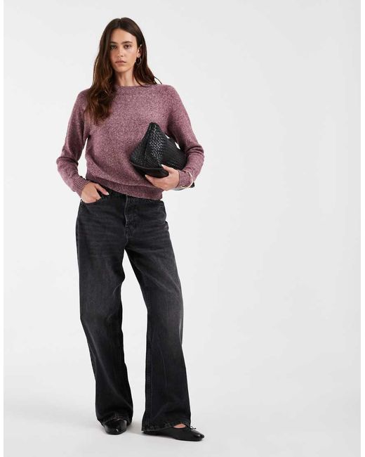 Vero Moda Purple Round Neck Knitted Jumper