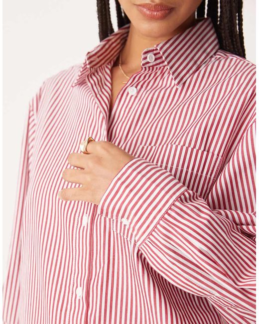 Glamorous Pink Oversized Poplin Shirt