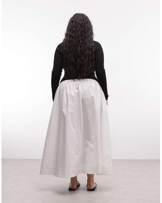ASOS Multicolor Asos Design Curve Scoop Neck Long Sleeve Hybrid Maxi Dress
