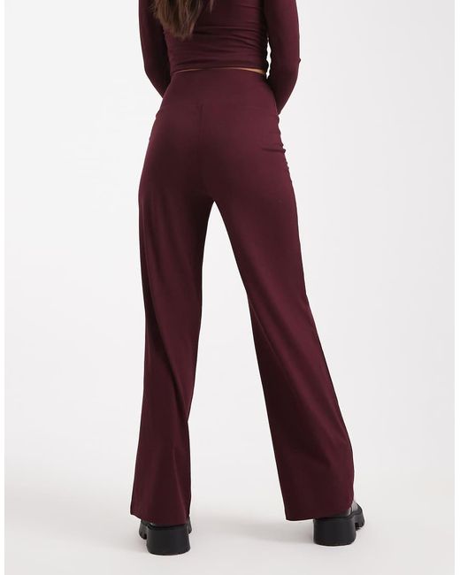 Miss Selfridge Purple Sculpted Wide Leg Pants