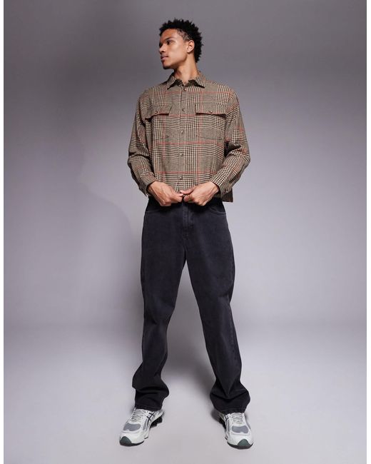Surchemise à carreaux - marron ASOS pour homme en coloris Gray