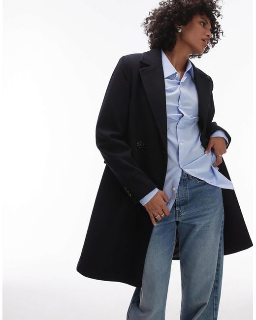 Mango Blue – zweireihiger wollmantel