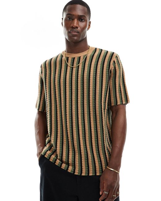ASOS Green Relaxed Knitted T-shirt for men
