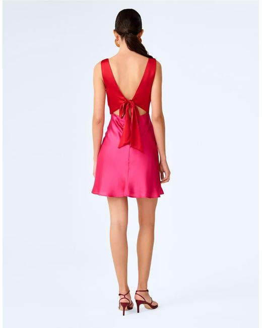 OMNES Pink Dresses Maggy Colourblock Satin Mini Dress