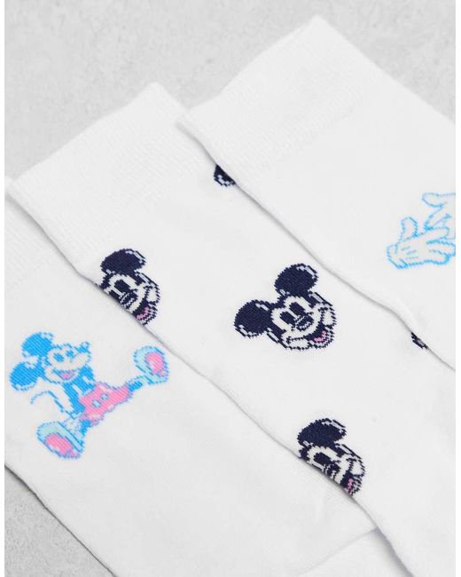 ASOS White Disney Mickey Mouse 3 Pack Socks