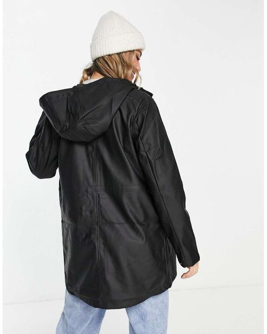 Vero Moda Black Hooded Rain Jacket