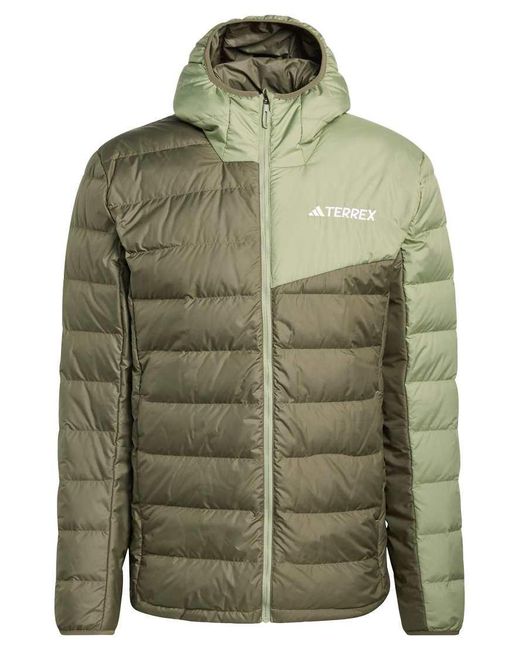 Adidas Originals Green Terrex Multi Light Down Climawarm Hooded Jacket for men