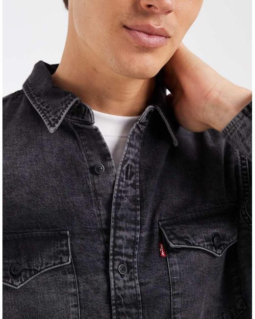 Levi's White Relaxed Denim Western Shirt for men