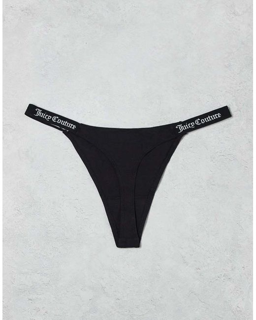 Juicy Couture Gray 3 Pack Logo Waist Band Thong