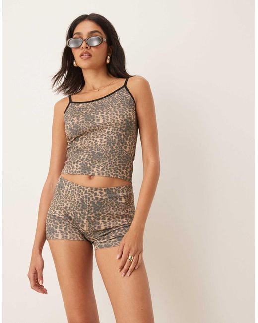 Caraco d'ensemble à imprimé léopard ASOS en coloris Brown