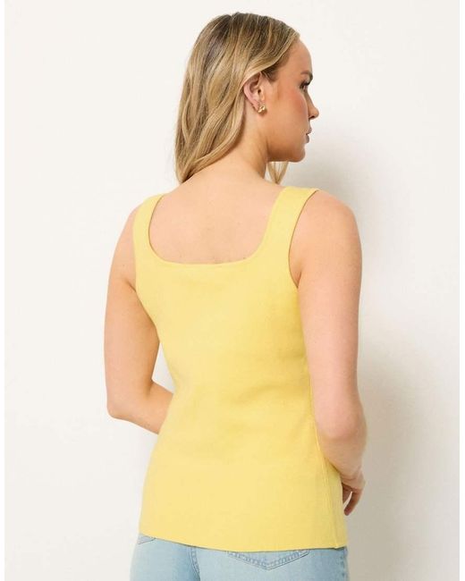 Long Tall Sally Yellow Button Knitted Vest Top