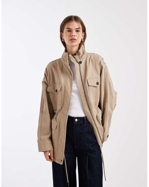 ASOS Natural Cotton Four Pocket Parka Jacket