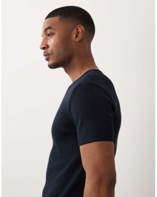 ASOS Blue Super Heavyweight Muscle Fit T-shirt for men