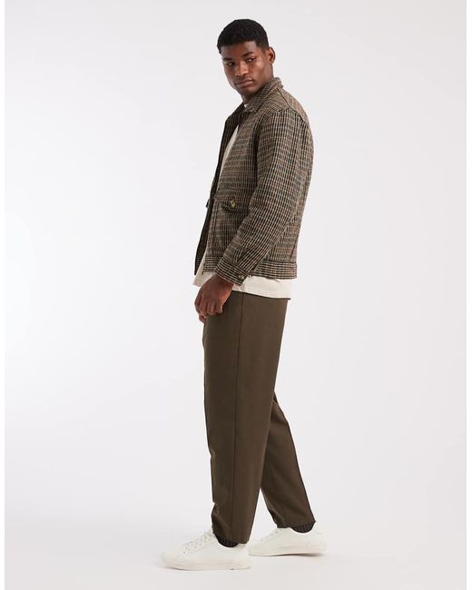 Pantalones De Vestir De Corte Tapered Holgado Con Pinzas De -Verde ASOS de hombre de color Natural