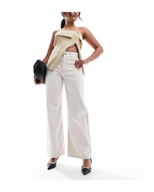 & Other Stories White Cotton Wide Leg Pants