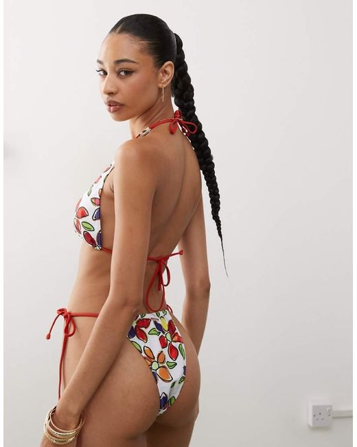 Reclaimed Vintage Brown Halter Bikini Top