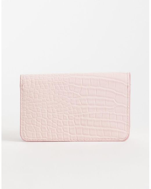 Mango Pink Croc Effect Wallet