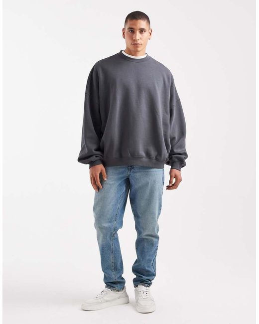 ASOS Purple Essentials Extreme Oversized Sweatshirt for men