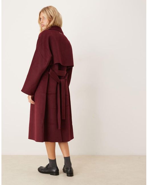 Calvin Klein Red Wool Trench Coat