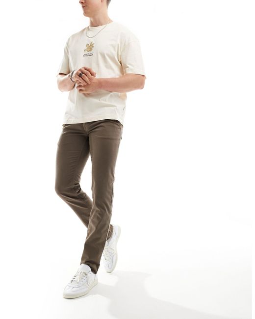Boss - schino - pantalon chino coupe slim - kaki beige Boss pour homme en coloris White