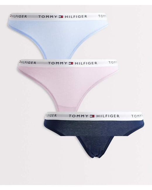 Tommy Hilfiger Blue Essential Cotton 3 Pack Bikini Briefs