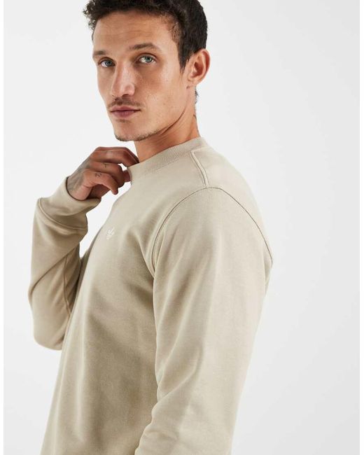 Adidas Originals Natural Trefoil Essentials Crew French Terry Sweatshirt for men