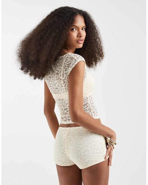 Motel Brown Nova Lace Top