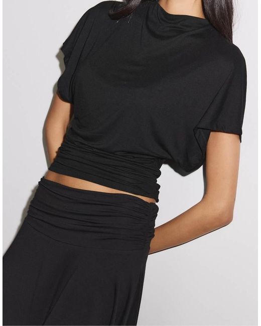 Stradivarius Blue Peaked Midi Skirt