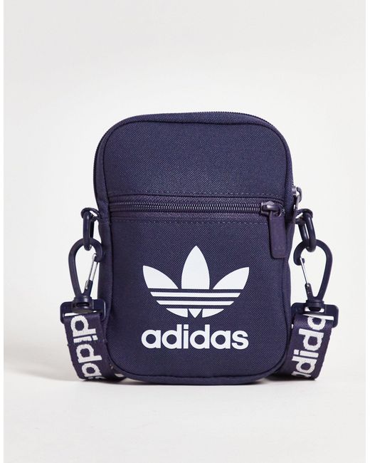 Adidas Originals Blue Adicolor Across Body Bag With Branded Strap for men