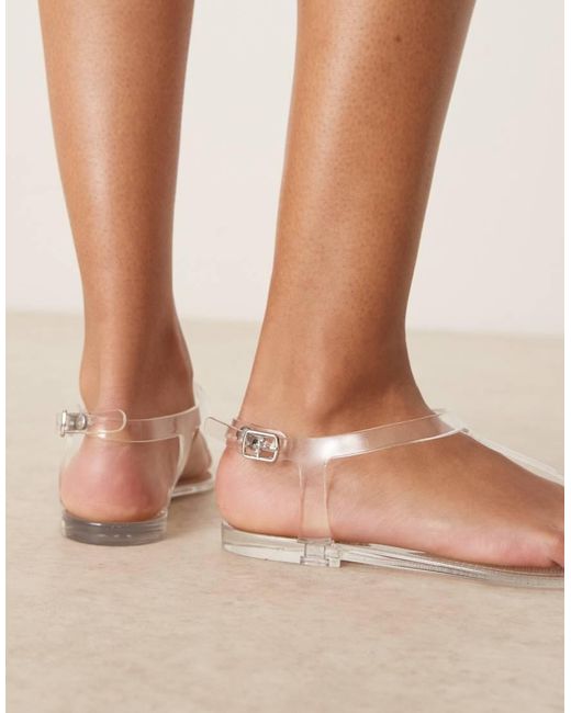 ASOS Natural Float Jelly Toe Post Sandal