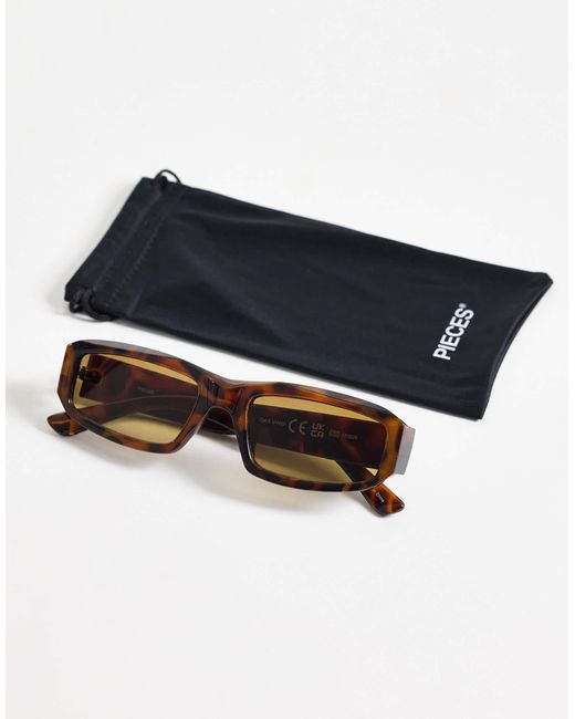Pieces Multicolor Rectangular Sunglasses