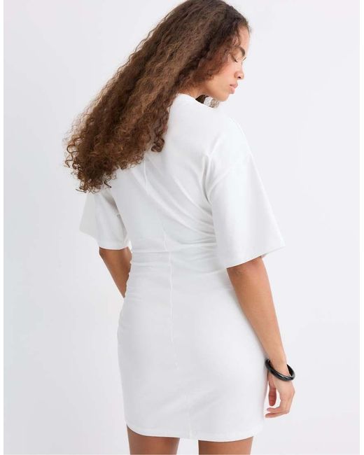 Stradivarius White Short T-shirt Dress