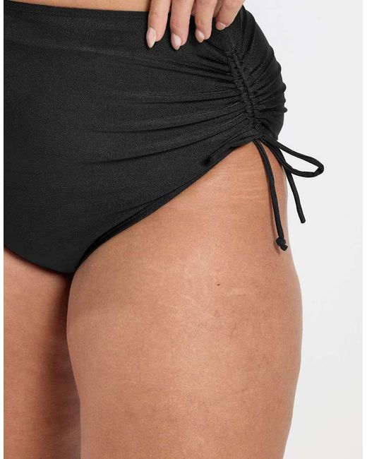 Yours Clothing Black Tummy Control High Waisted Bikini Briefs