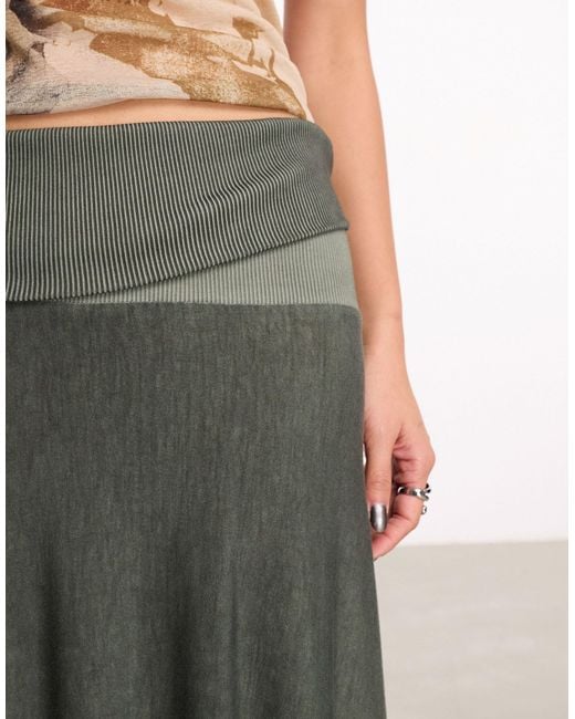 Collusion Gray Oil Wash Midi Skirt Multi-wear Dress