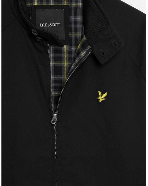 Lyle & Scott Black Mid Jackets Cotton Harrington Jacket for men