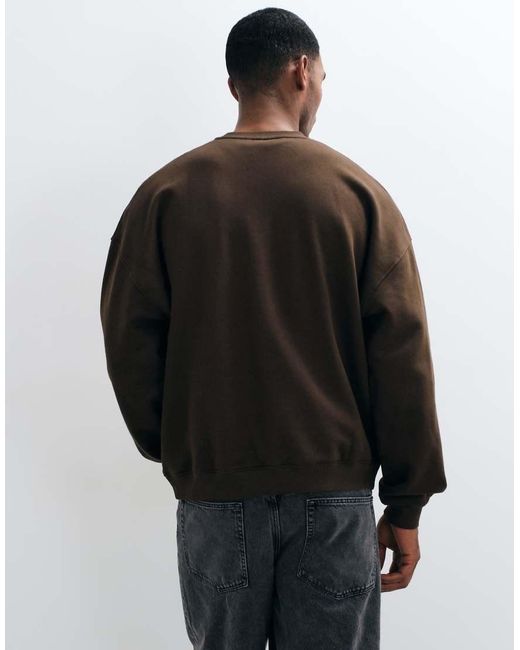 ASOS Brown Essential Extreme Oversized Sweatshirt for men