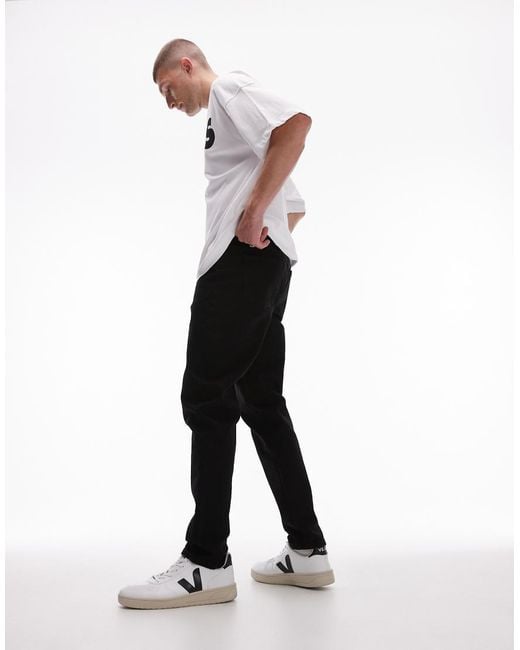 Topman White Stretch Taper Jeans for men