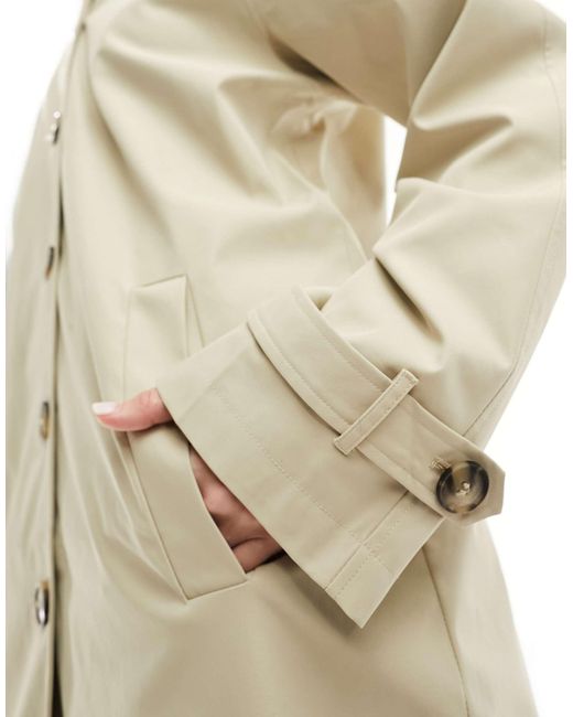 Trench-coat boutonné devant - beige Vila en coloris White