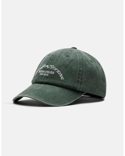 Good For Nothing Green Washed Cap With Embroidered Logo for men