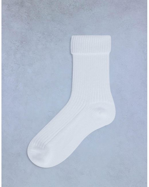 TOPSHOP Blue Tot Ribbed Cosy Boot Sock