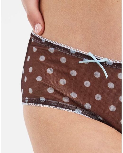 ASOS Multicolor Sadie Sheer Mesh Polka Dot Low Rise Shortie