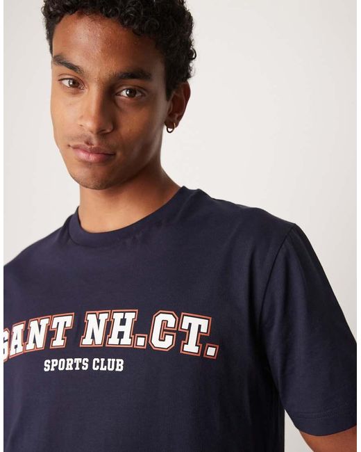Gant Blue Collegiate Logo T-shirt for men
