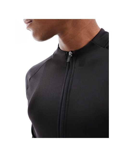 ASOS 4505 Black Slim Fit Long Sleeve Zip-up Training Track Top for men