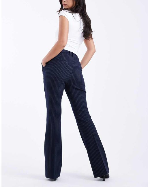 ASOS Blue Tailored Relaxed Flare Trousers