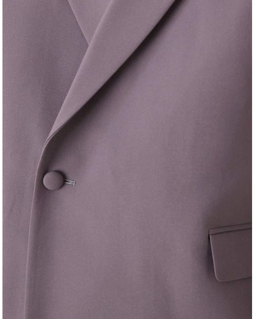 ASOS Purple Double Breasted Wrap Boxy Suit Tuxedo Jacket for men