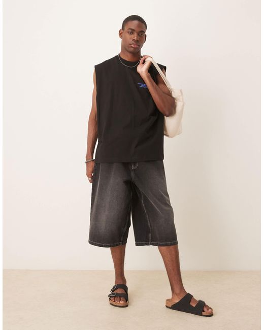 ASOS – oversize-tanktop in Black für Herren