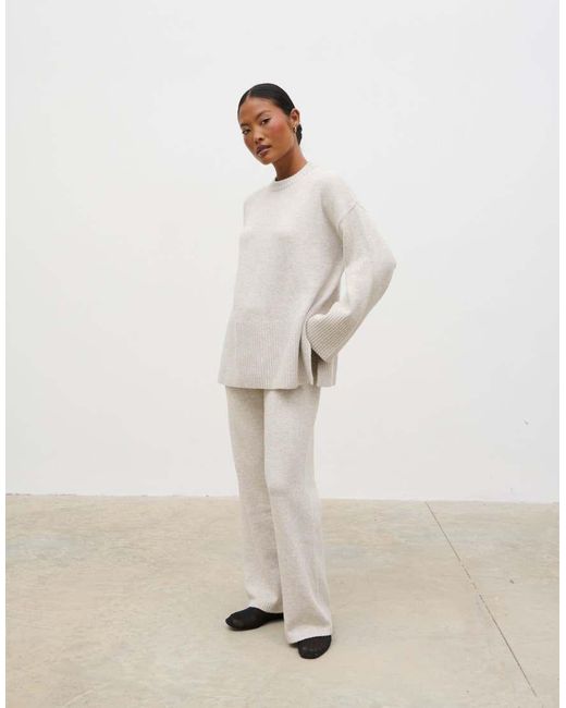 Pretty Lavish Natural Seam Detail Knit Jumper Co-ord