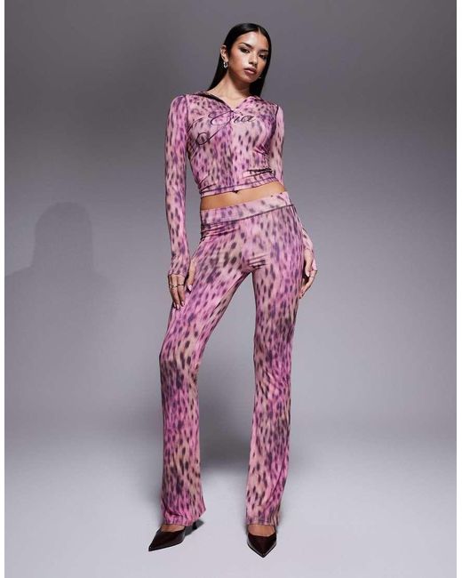 I.AM.GIA Purple Blare Logo Back Print Contrast Stitch Track Pant Co-ord